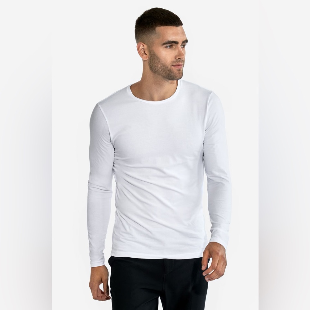 Bread & Boxers Cotton White Crewneck Long Sleeve Shirt Men’s XL